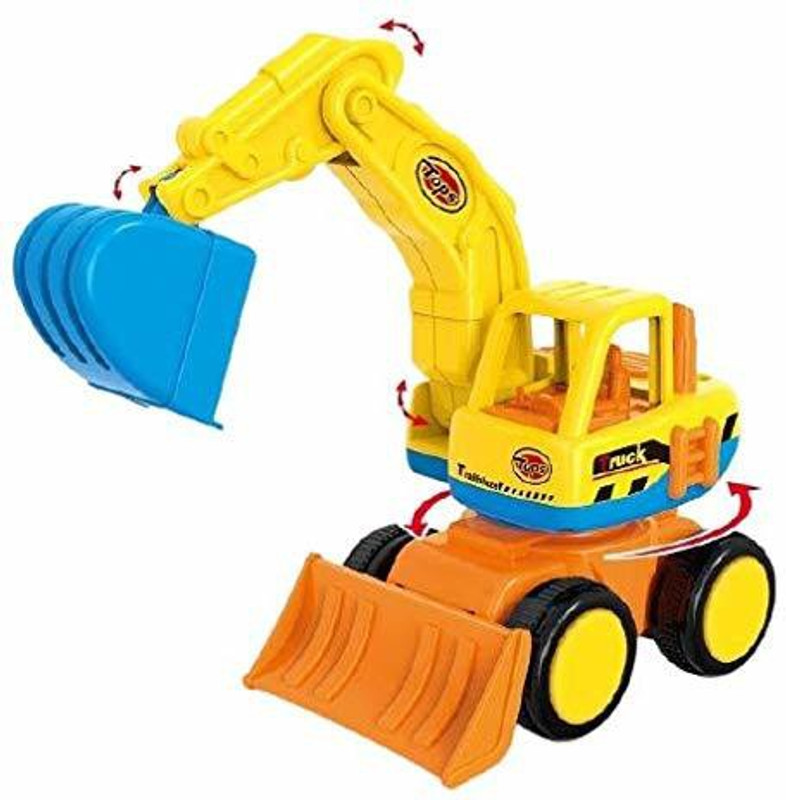 SR Toys Cartoon Friction Truck Excavator Toy for Kids (Multicolor)(Multicolor)