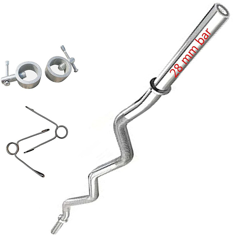 YMD 3 feet Zigzag Solid 28 mm Thickness Barbell Standard zigzag weight bar, 4 Locks Weight Lifting Bar