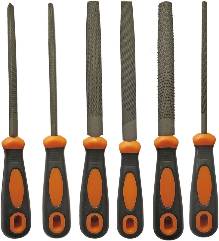Inditrust Heavy 6inch File set tool Multi shape 6pc For Wood , Knife & etc Sharpening Knife Sharpening Steel(Carbon Steel)