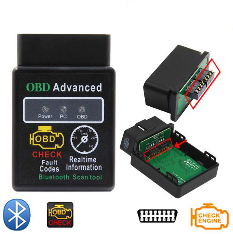 SellRider High Quality HH OBD Advanced V2.1 Black OBD2 Car Auto Can Adapter Scanner Tool OBD Reader