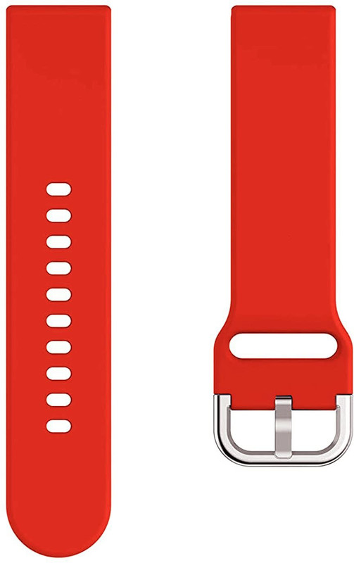 Priavy Smart watch band strap belt 22mm for ladies/Mens Silicon silver buckel 22 mm Silicone Watch Strap(Red)