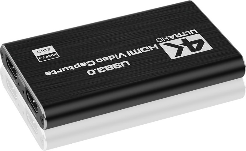 Etzin 4K USB 3.0 Video Capture Card HDMI-compatible 1080P 60fps HD Video Recorder 1080 inch Blu-ray Player(Black)