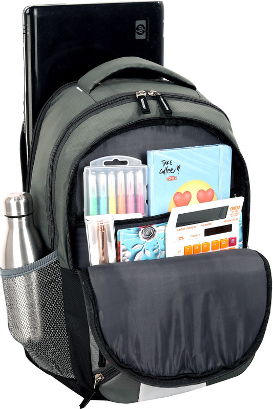 PROVOGUE unisex Spacy with rain cover and reflective strip 35 L Laptop Backpack(Black)