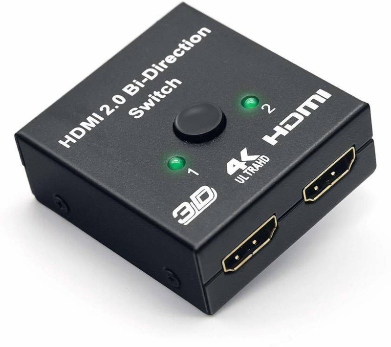 SYGA TV-out Cable HDMI Switch 4K HDMI Splitter 1080P HDMI Splitter 1 In 2 Out /2 Input 1 Output(Black, For DVD)