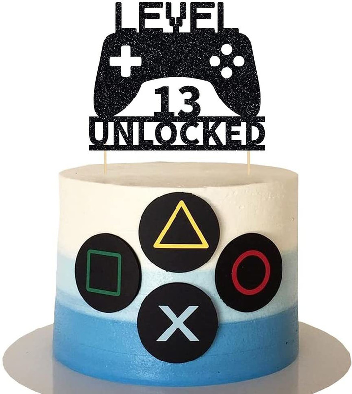 Festiko Festiko Level 12 Unlocked Video Game Cake Topper - Cake Topper(multicolour Pack of 1)