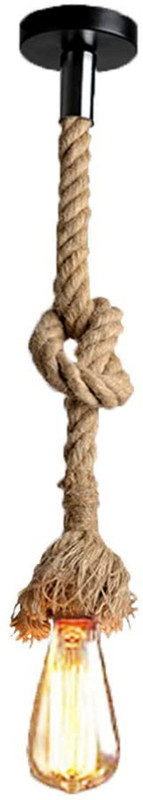 REPLEX Vintage E27/E26 Base Hemp Rope Light Cord, Retro Pendant Ceiling Lamp(Pack of 1) Chain Jute Light Hanging Chain Rod