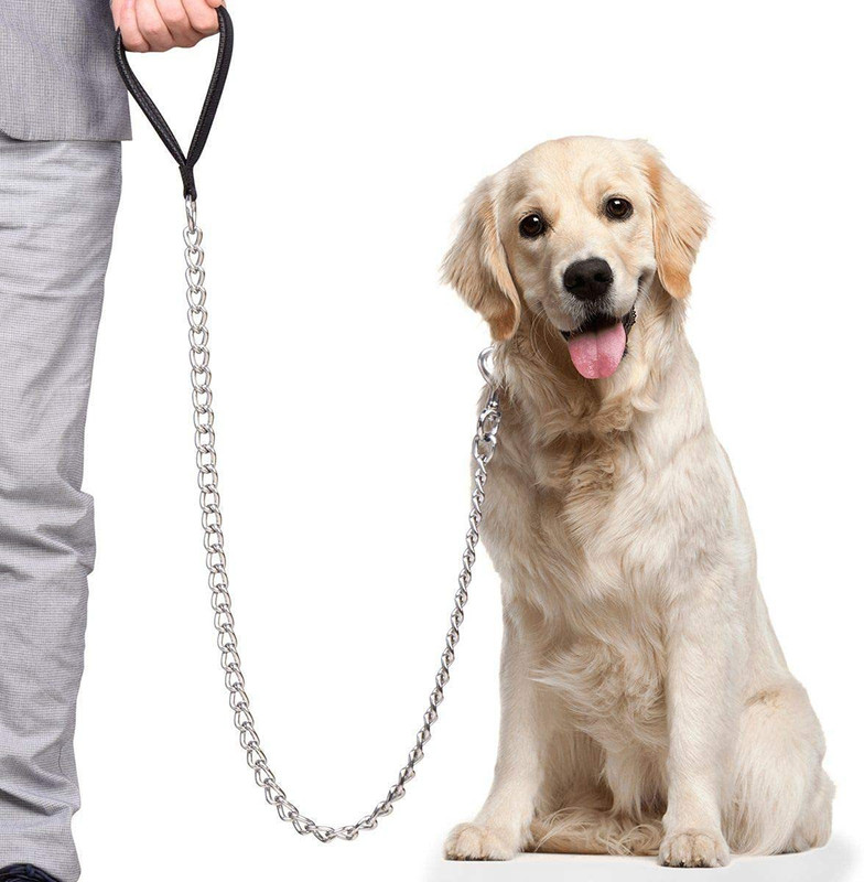 Rvpaws Dog Leash Dog Chain with Handle for Small & Medium Large Sizes Dogs 15 cm Dog Chain Leash(Silver)