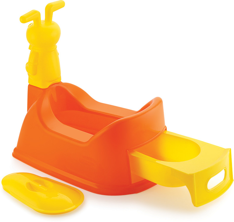 Nabhya Big Size Teddy Face Style Toilet Trainer Baby Potty Seat With Removable Tray & Closing LID ( For 6-48 Month Kids) Potty Seat(Orange)
