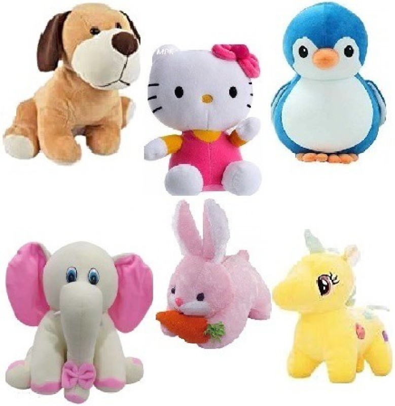 MPR ENTERPRISES Stuffed Plush Toys for Baby, Girls & children Playing Teddy Bear set of 6  - 24 cm(Multicolor)