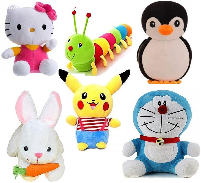 MPR ENTERPRISES Stuffed Plush Toys for Baby, Girls & children Playing Teddy Bear set of 6  - 30 cm(Multicolor)