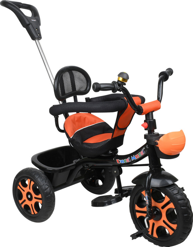 NEXOVA Tricycle for kids - Safety Harness Footrest Pushbar Soft Seat R1 BABY KIDS TRICYCLE Tricycle(Orange, Black)