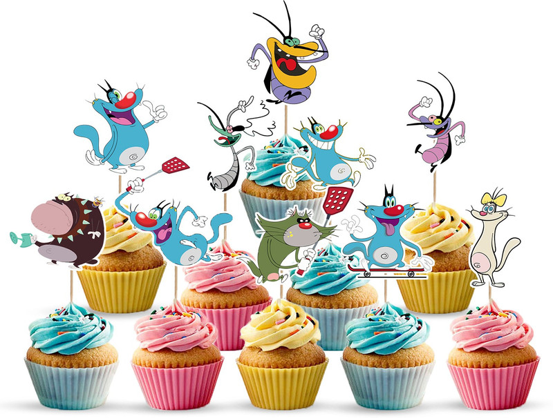 ZYOZI Cupcake Topper(Green Pack of 15)
