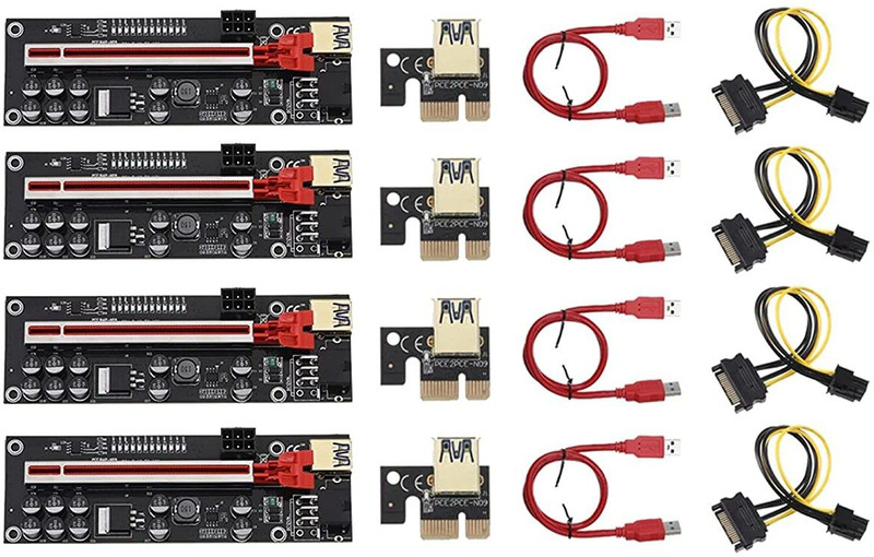LipiWorld (Pack Of 2) VER-14Pro V014 Pro PCI-E 1X to 16X Pcie Riser Card GDDR4 16 GB NVIDIA Chipset 64 bit 120 MHz Graphics Card