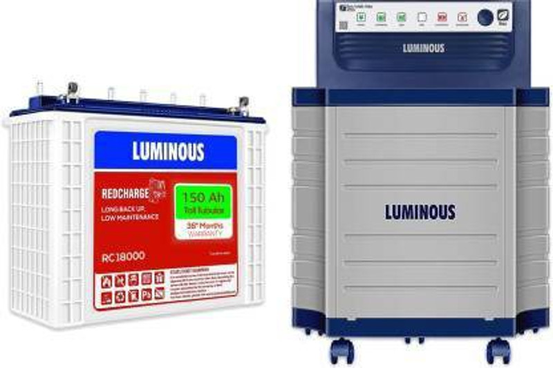 LUMINOUS RC18000 Eco Watt Neo 1050 Inverter & TX100L Trolley With Red Charge RC18000 150Ah Tall with 36 Months Warranty Square Wave Inverter(900 VA)