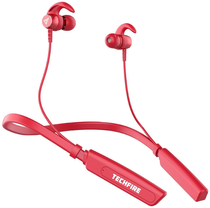 TECHFIRE Fie 500v2 Neckband hi-bass Wireless headphone Bluetooth(Red, In the Ear)