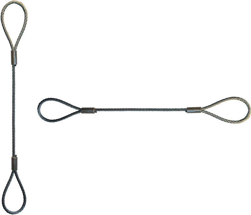 Meltec Steel 1.5MM Wire Rope Slings 20 Inch Long with Ferrule Grips 2 Sets for Hanging Chain Steel Light Hanging Chain Rod