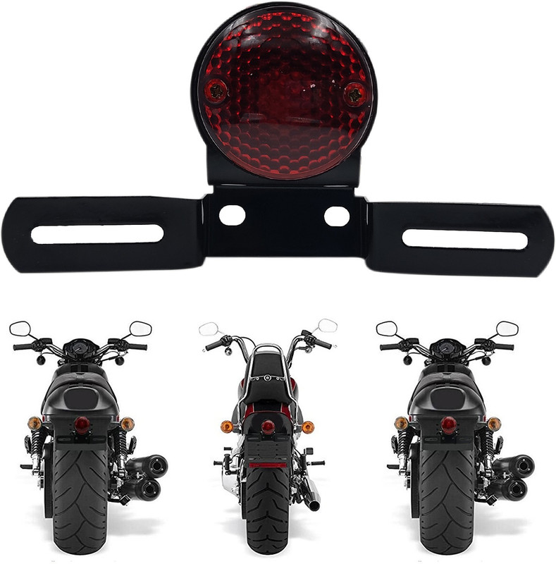 Znee Smart Motorcycle Brake Rear License Plate Bracket Tail Light 12V for Harley Davision Tail Light Motorbike LED for Harley Davidson (12 V, 5 W)(Universal For Bike, Pack of 1)