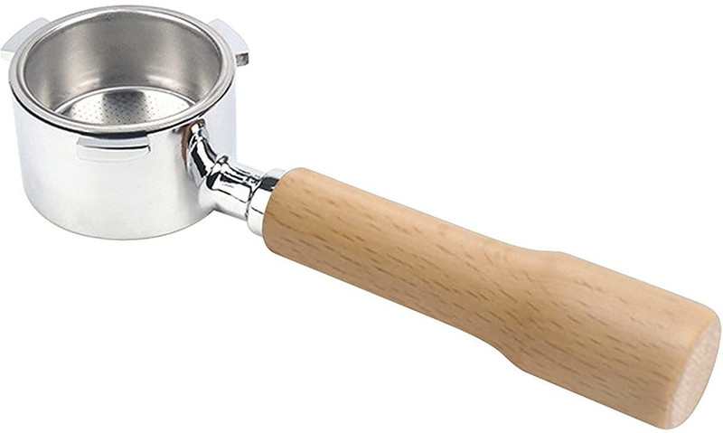 Rrimin 51mm Coffee Bottomless Portafilter with Filter Basket & Wooden Handle Indian Coffee Filter(0 ml)