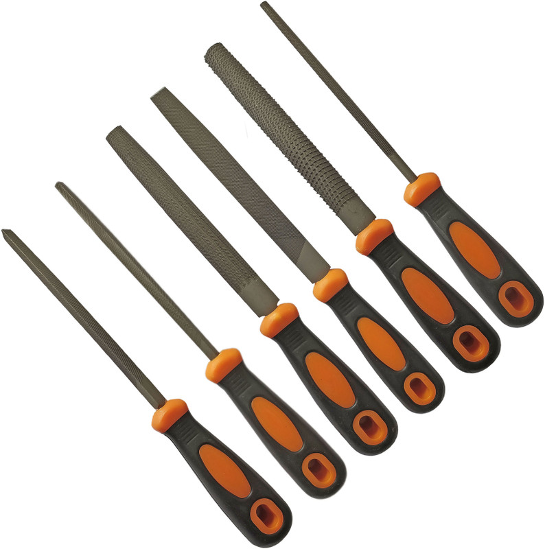 DUMDAAR Heavy 6inch File set tool Multi shape 6pc For Wood , Knife & etc Sharpening Knife Sharpening Steel(Wood, Steel)