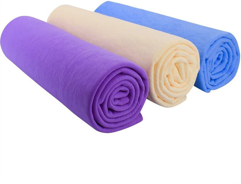 Auto Hub Chamois Leather Vehicle Washing  Cloth(Pack Of 3)