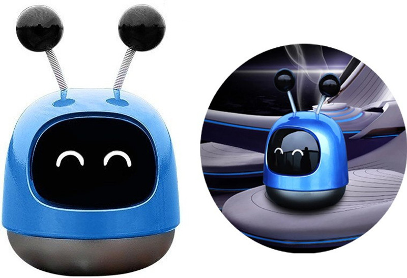 Znee Smart Blue Car Air Freshener, Natural Smell Car Perfume Shaking Head Design Car Robot Car Freshener Diffuser RRB276(30 ml)
