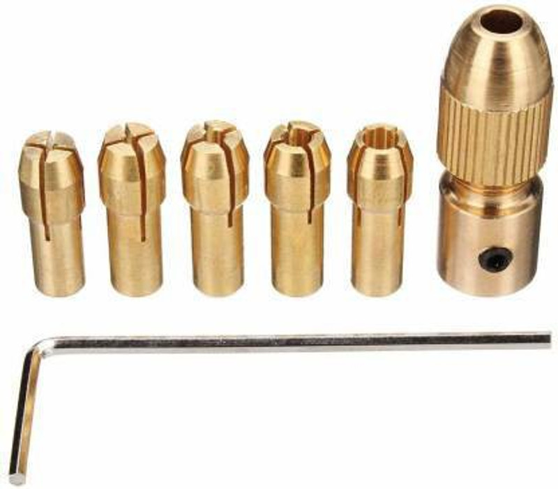 Stookin 3.17mm Shank Metal Drill Chuck Bits with Screw, 0.5-3 mm RS555 motor (3.17MM) Gold Drill Bit Guage