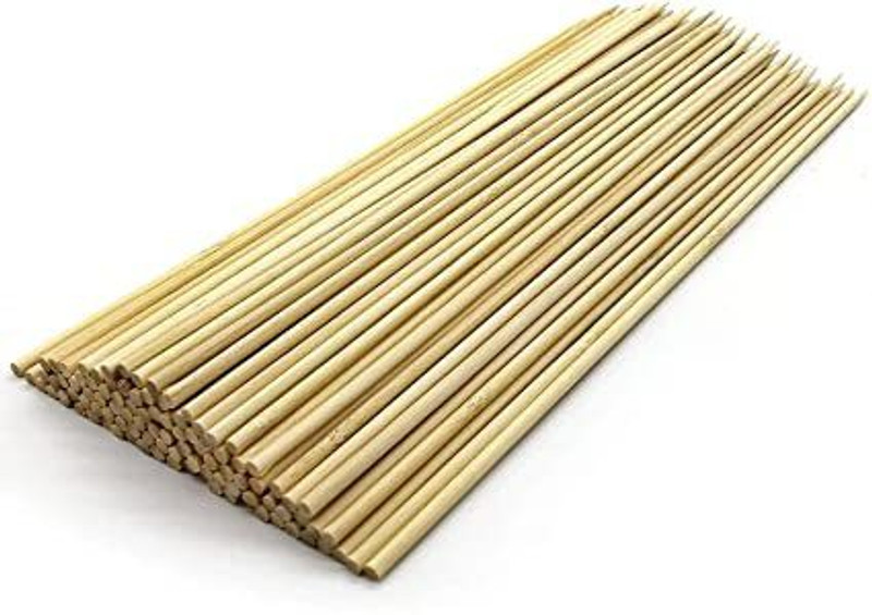 noble foods 50pcs / 8 Inch Bamboo Skewers For Wooden Sticks Disposable Wooden Serving Fork(Pack of 1)