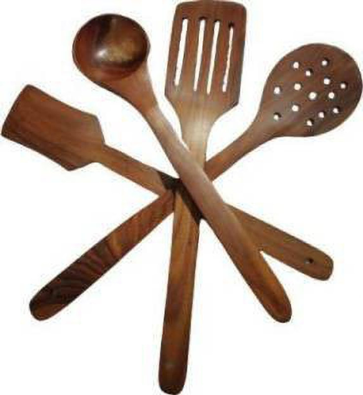 kisniv Wooden Ladle(Pack of 7)