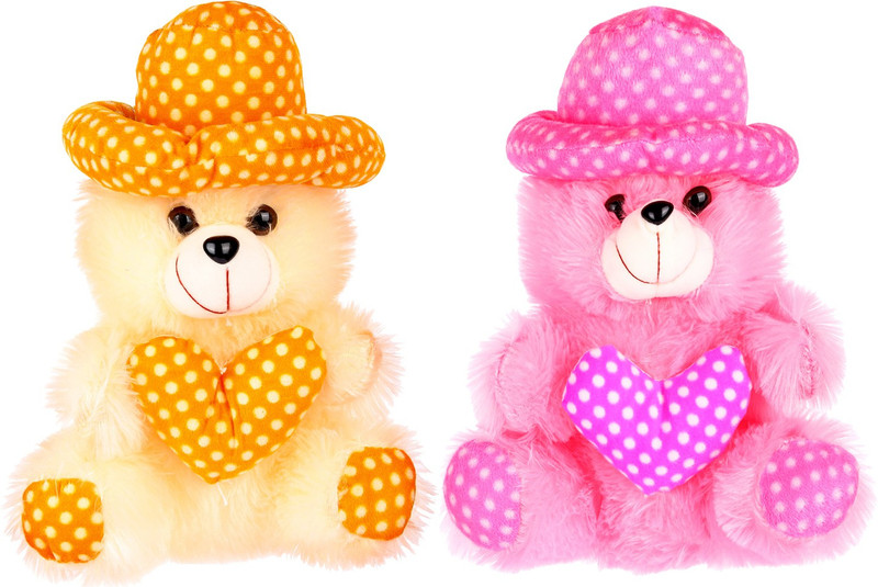 Fclues Soft Toy Teddy Bear For Baby For Baby Set of 2 Color CR & PK  - 30 cm(Multicolor)