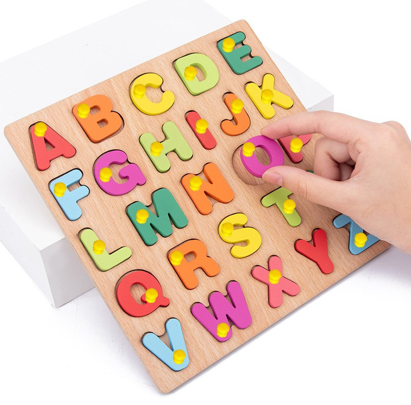 SHALAFI AtoZ Alphabet Board Jigsaw Puzzle Game for Kid brainteaser Creative Learning Toy(Beige, Multicolor)