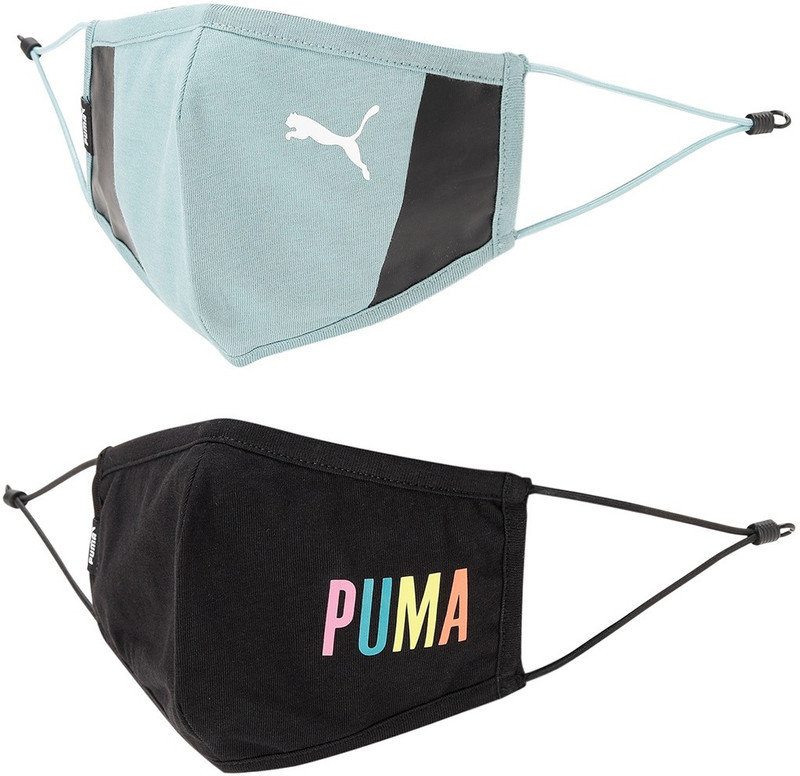 PUMA SWxP Face Mask 5432001 Cloth Mask With Melt Blown Fabric Layer(Multicolor, M, Pack of 2)