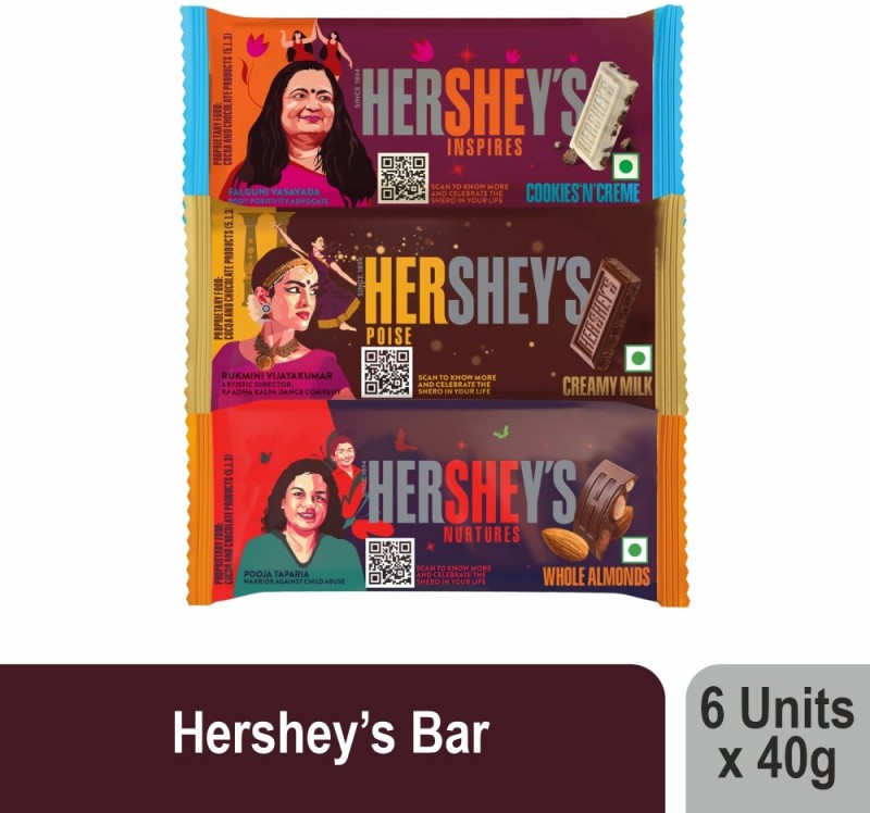 HERSHEY’S Whole Almonds, Cookies ‘N’ Creme and Creamy Milk Bars