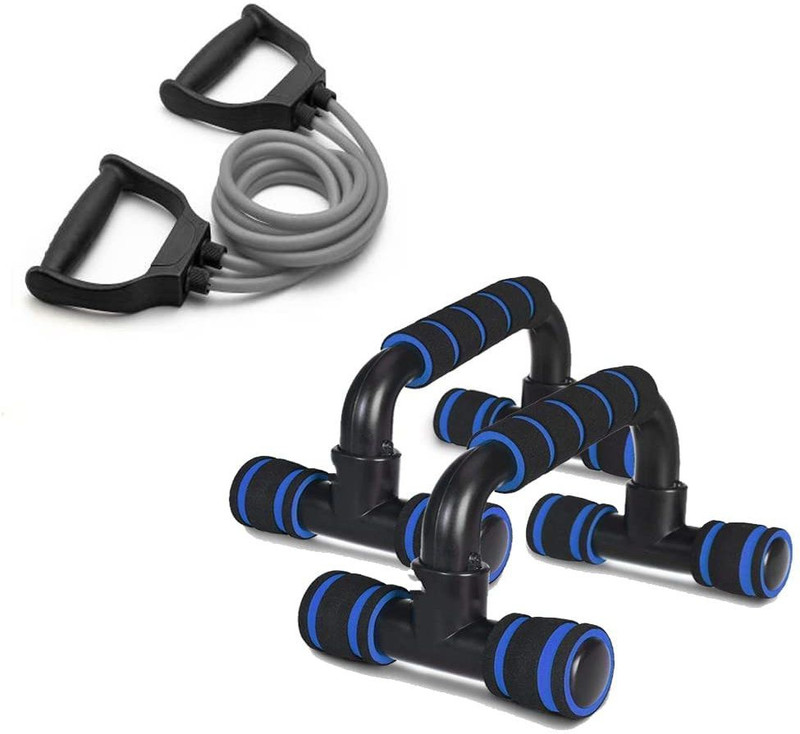 ShopiMoz Fitness Push Up Bars with Strong Grip Handle for Chest Press & Toning Tube Fitness Accessory Kit Kit