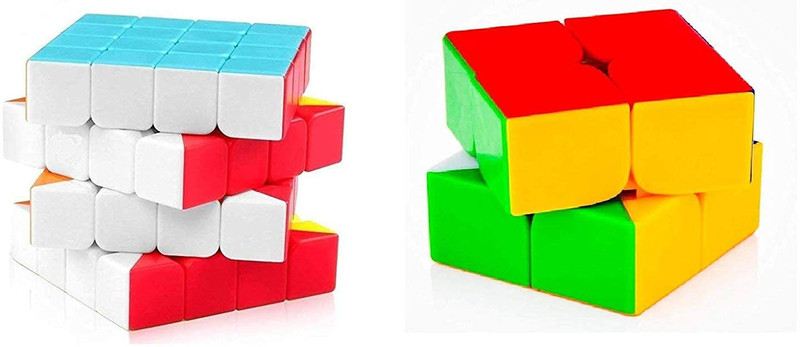 hinik Combo of 2x2 and 4x4 high Speed sticker less Puzzle Cube(Multicolor)