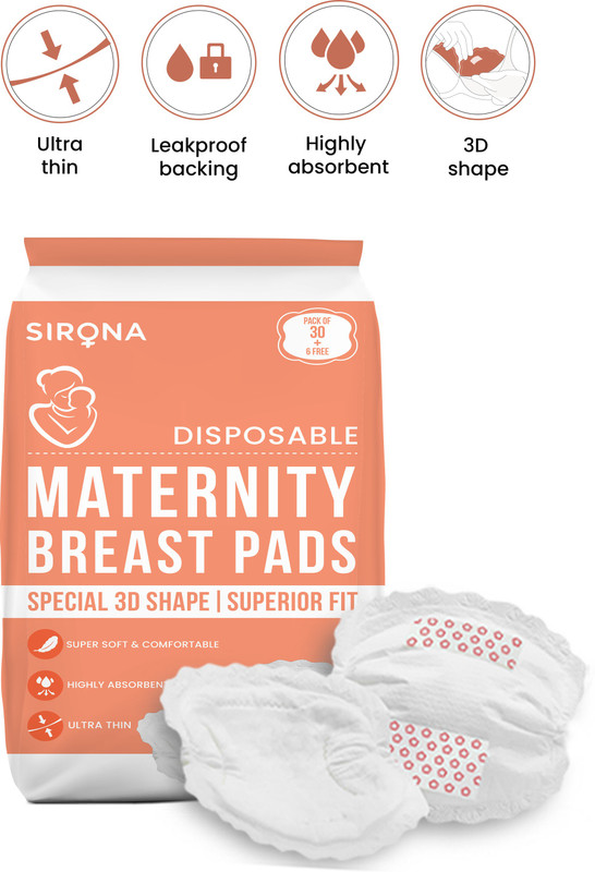 SIRONA Ultra Thin & Special 3D Shape Disposable Maternity and Nursing Breast Pad(Pack of 36)