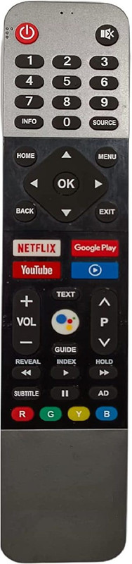 HDF Voice Supported Remote Control Compatible For Motorola Smart LCD/LED TV. NFLXFNC Motorola Smart TV, Nokia Smart TV, Blaupunk Smart TV Remote Controller(Grey & Black)