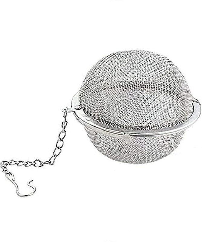 TOMATUS Stainless Steel Reusable Filter Herbs Infuser with Extended Chain Hook (Medium) Tea Strainer(Pack of 1)