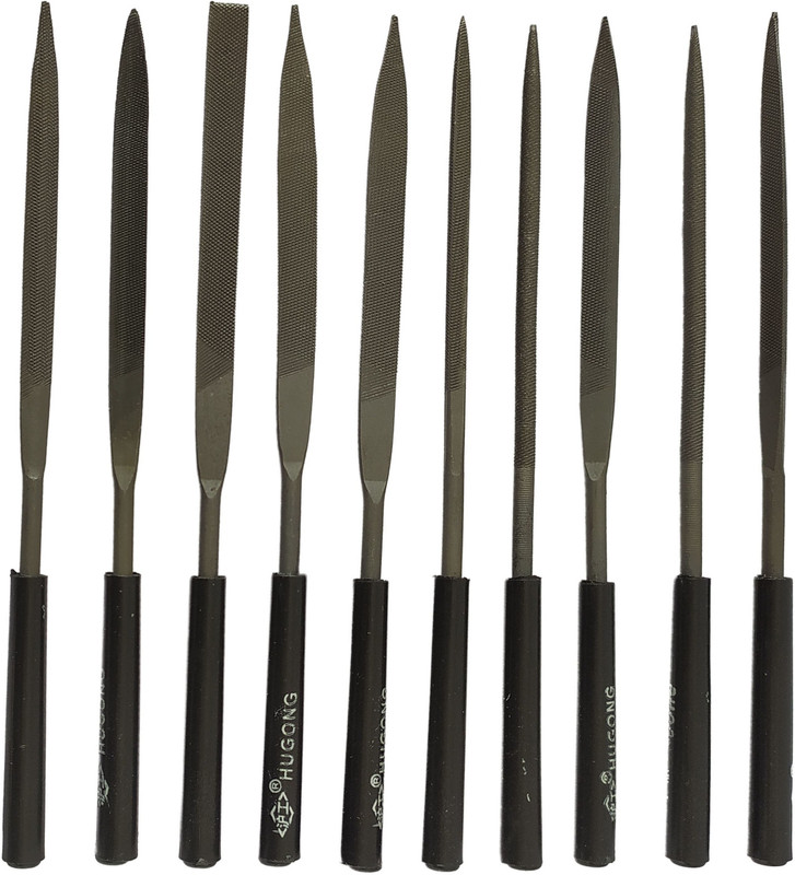 DUMDAAR 10pc Multi Shape Red Needle File set for wood metal sharping Knife Sharpening Steel(Carbon Steel)