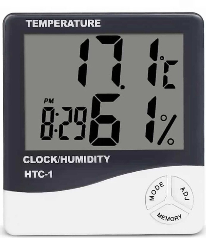 paliwalcreation lectronic Temperature Humidity Meter Digital Thermometer All-in-One Alarm Clock All-in-One Analog Moisture Measurer(40 mm)