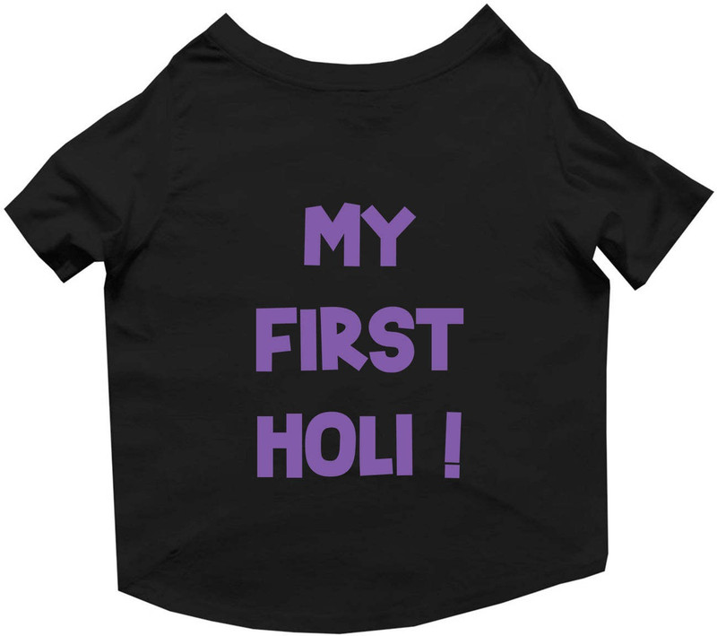 RUSE T-shirt for Dog(Happy Holi - Save Water Printed Half Sleeves Tees Gift for Dogs.(White) XX-Large)