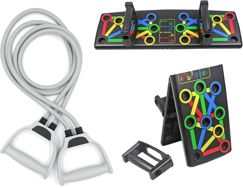 LIVOX Push Up Board System, 14 in 1 Body Building Exercise Tools With Toning Tube Push-up Bar(Multicolor)