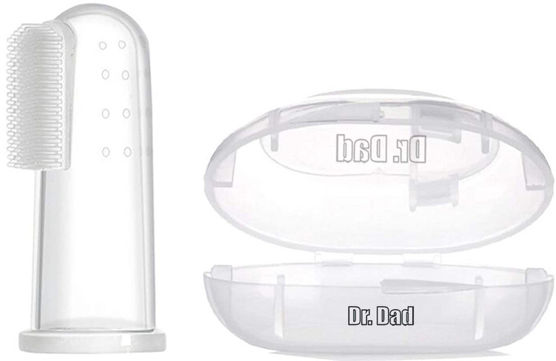 Dr Dad Baby Finger Toothbrush | Easy Oral Hygiene for Kids, Toddlers & Babies Soother(Transparent)