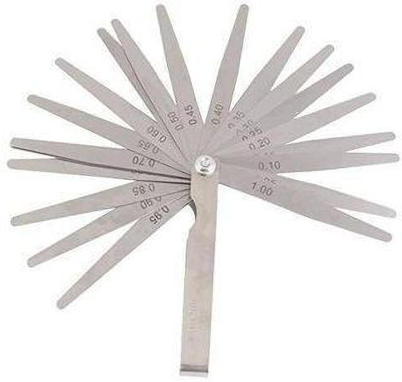 SAMENX Feeler Gauge .05 to 1.00 MM with 13 Blades Feeler Valves Measure Tool Marking Gauge