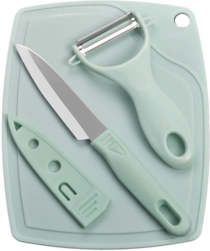 AlexVyan Plastic, Stainless Steel Cutting Board(Blue Dishwasher Safe)