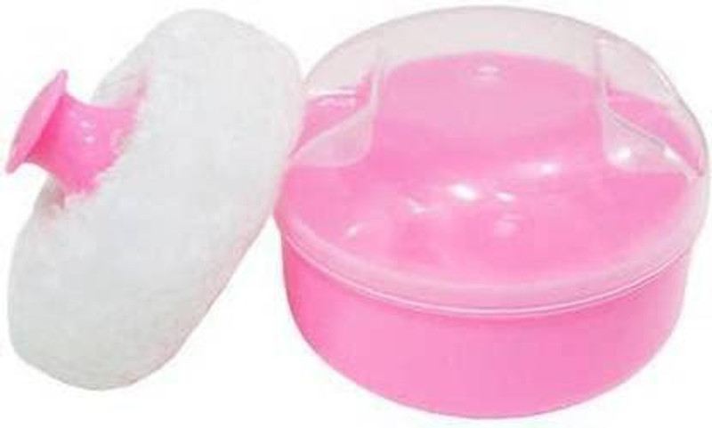 SIYAA Powder Puff with Case for Kids with Box Holder Container Pack Of 1(Pink)