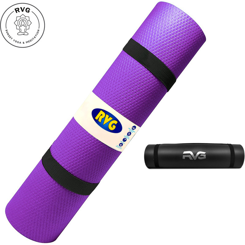 RVG 100%EVA Eco Friendly Mat, Exercise & Gym Mat With Bag Purple 6mm mm Yoga Mat