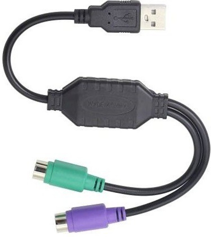 Etake USB To PS2 Converter Cable Connect for Keyboard Mouse USB Connector USB Adapter(Black)
