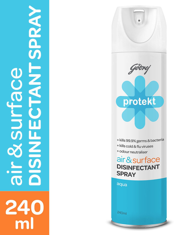 Godrej Protekt Disinfectant Spray Air and Surface Sanitizer Aqua(240 ml)