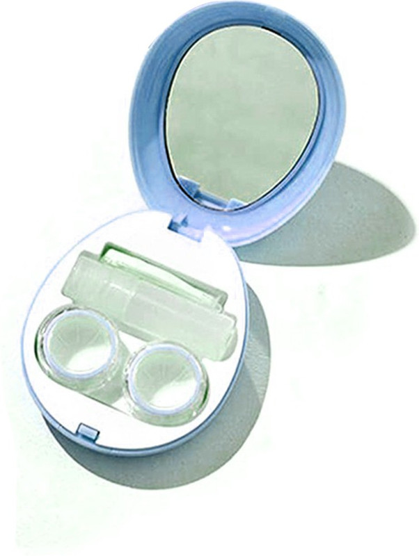 Gold Look Egg Shape Contact Lens case Container Kit with Tweezer & Lens Stick random color(Pack of: 1)