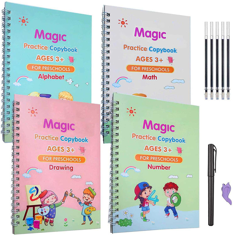 Khushi Enterprises Magic Practice reusable calligraphy notebook for kids(Multicolor)